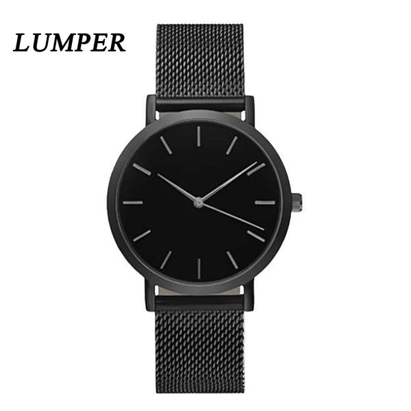 

lumper,frauen kristall edelstahl analog quarz armbanduhr armband bracelet watch, Black