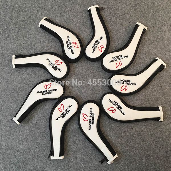 

new pearly gates zipper golf head cover pu leather golf man women irons headcover set #4-9,pw,aw,sw