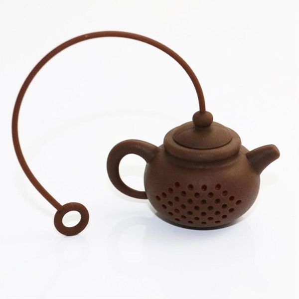 

creative silicone tea strainers tea bag pot shape filter infusers safe clean teapot shape tea strainer kitchen