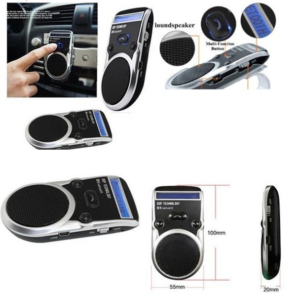 

b35 2016 new cellphone solar powered bluetooth hands car kit speaker phone caller lcd display