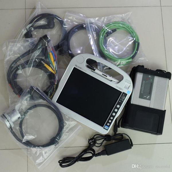 

mb star c5 diagnosis tool hdd 320gb software lapcf-h2 i5 4g touch screen toughbook ready to use for 12v 24v