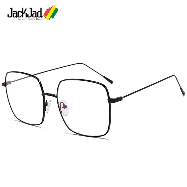 

jackjad 2018 fashion women metal square style plain glasses popular brand design eyewear frame glasses frame oculos de grau 1024, Silver