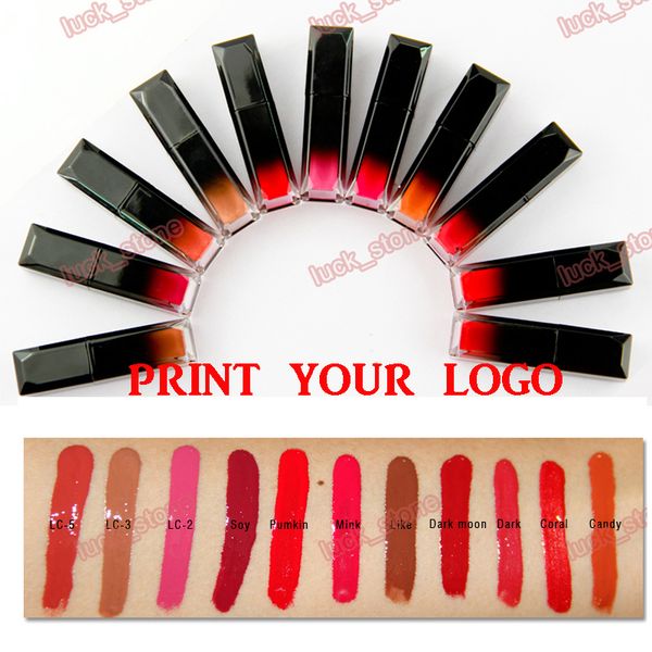 

no logo 13 color lipgloss Moisture Moist liquid lipstick Water Lip Glaze candy coral dark moon minnk like ... accept your logo print