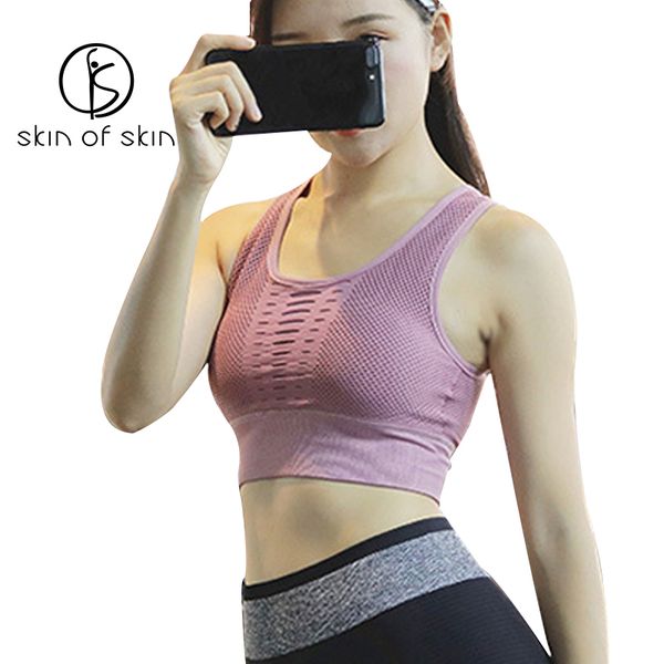 

2018 new nylon women's hollow sports bra -proof running female yoga underwear gather stereotype back vest type fitness bra, White;black