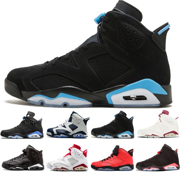 

2019 6 6s mens basketball shoes men unc black cat infrared sports blue maroon olympic alternate hare oreo angry bull sports sneakers, White;red