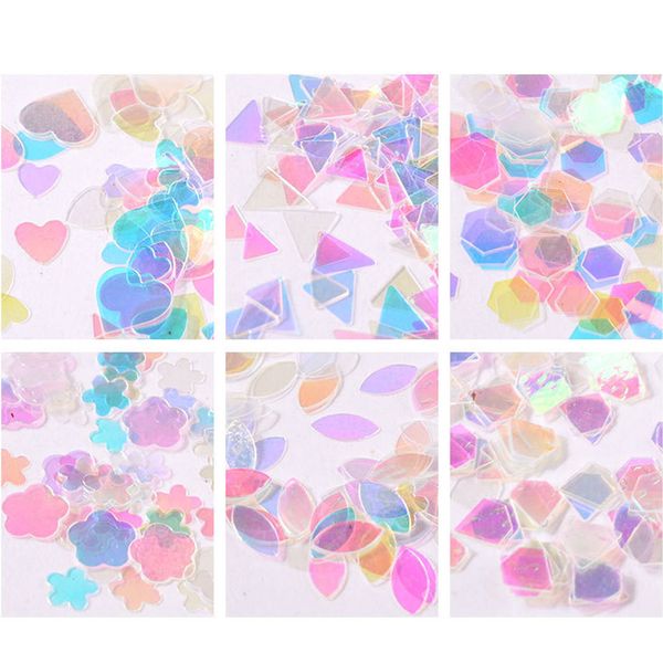 

2018 3d transparent square nail sequin stickers glitter decal female nail art decor wraps, Silver;gold