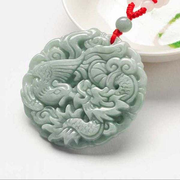 

natural jade a goods mens and womens fashion longfeng jade pendant, Silver