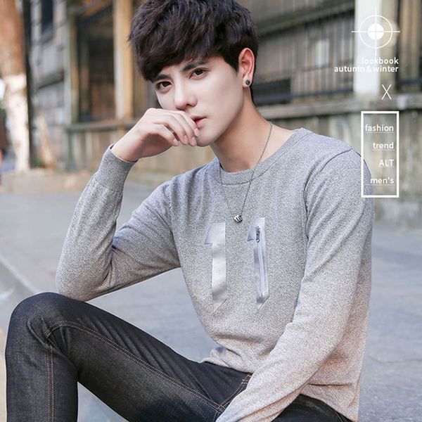 

men's sweater 1pcs solid color sweater fashion knitwear new, White;black