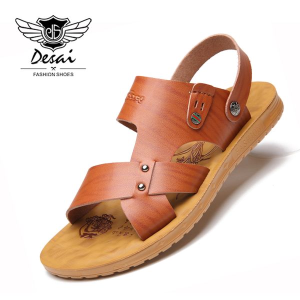 

2018 summer men's sandals daily comfort dual-use slippers casual youth non-slip sandals slippers fashion trend shoes man brown, Black