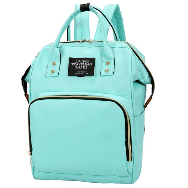 

solid color canvas mummy bag large capacity mother baby bag fashion backpack multi-function travel out pregnant women backpack