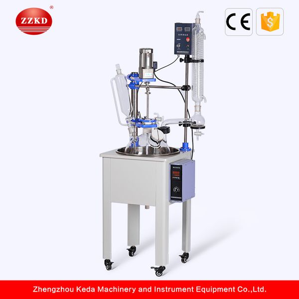 

zzkd f-20l single layer glass reactor for a variety of process operations dissolution and chemical reaction stainless-steel lab instru