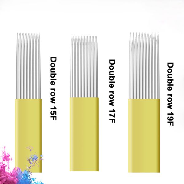 

100pcs roube row 17f eyebrow tattooing accessories professional manual microblading needle eyebrow tattoo needles for permanent makeup