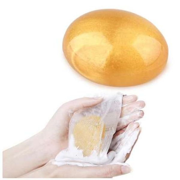 

New elling gold egg jelly oap hand oap having flexible ilicone bathing oap makeup remover face care facial jell oap