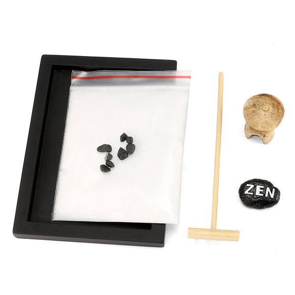 2019 Mini Zen Garden Sand Kit Office Gift Decor Feng Shui Rocks