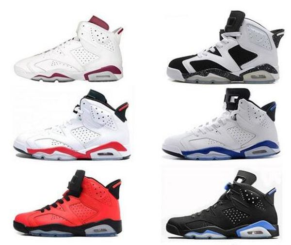 

6 carmine basketball shoes Classic 6s UNC black blue white infrared low chrome men sports blue red oreo alternate Oreo black cat