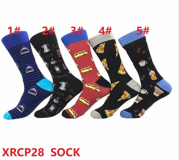 

5design sports socking autumn and winter europe and america cartoon animal food pizza priting men and women couple socks long cotton soft 28, Black