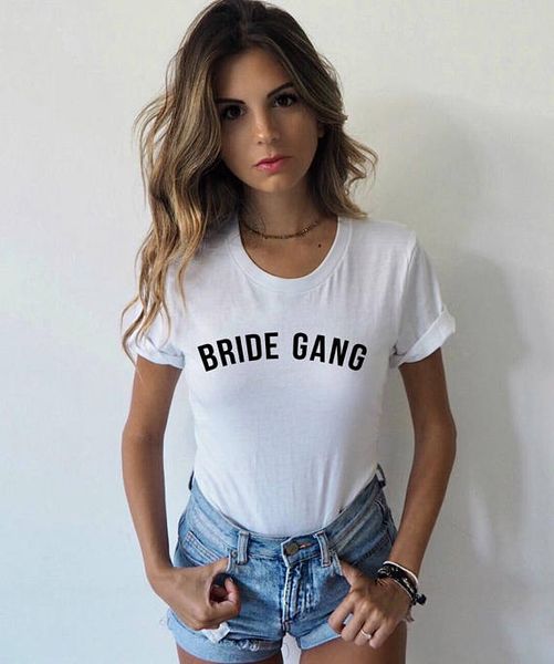 

bride gang shirt bride tribe bridesmaid gift squad bachelorette party t shirt tumblr funny girl gang tees, White