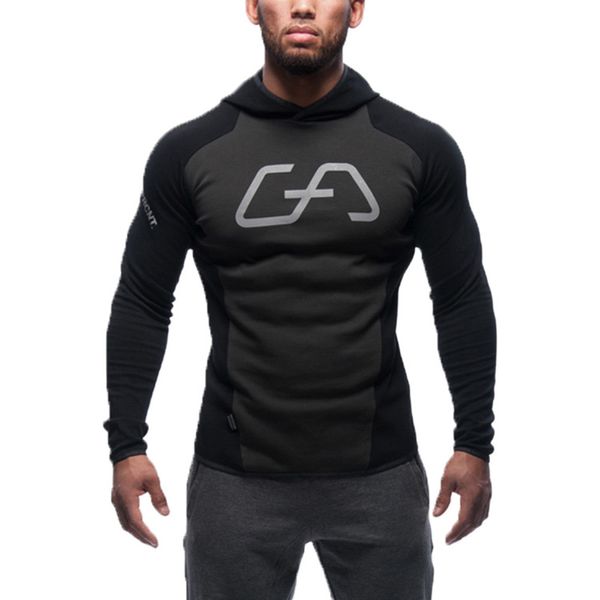 

new men hoodies camisetas masculina hombre coat bodybuilding and fitness hoodies sweatshirts muscle men's sportswear, Black