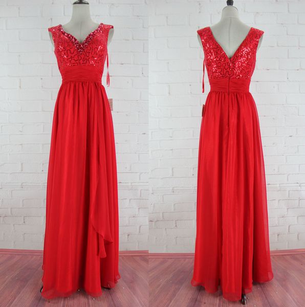 

блестки шифон длинные вечерние платья красный пром платья из бисера v шеи вечерние платья длиной до пола, Black;red