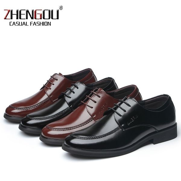

zhengou men's shoes men's business dress pointed black shoes autumn 5556 british korean version of young leisure