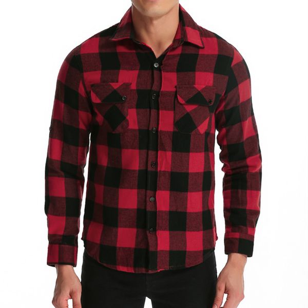 

2018 men plaid shirt autumn spring pockets long sleeve business dress shirt fashion fitness casual camisa men clothes s-3xl, White;black