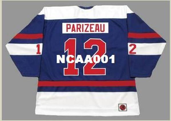 

men #12 michel parizeau quebec nordiques 1974 wha retro home hockey jersey or custom any name or number retro jersey, Black;red