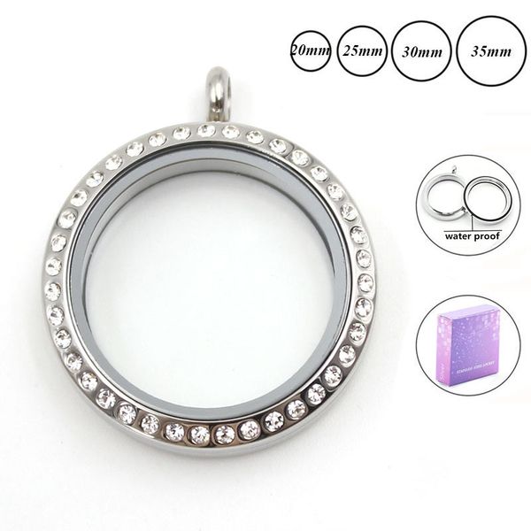 

waterproof locket 20mm/25mm/30mm/35mm silver color 316l stainless steel twist memory lockets pendant, Black