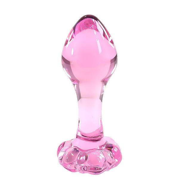 Розовый стекло анальный плагин, стекло анальная пробка анальную пробку гладкая glassdildo dilatador сайт Prostata массаж анальный бусины секс-игрушки для пар S924