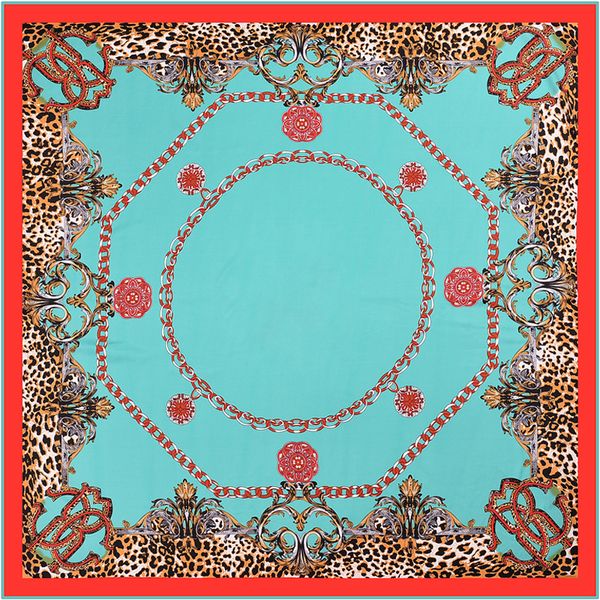 

POBING New Twill Шелковый шарф Женщина с леопардовым принтом NecKerchief Silk Foulard Большие шали S