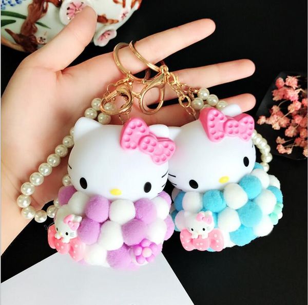 Femmes Accessoires Hello Kitty Rose Keychain Pompon Porte Clef Sac Voiture Porte Cles Dessin Anime Cadeau Vetements Accessoires Smartfixnz Co Nz