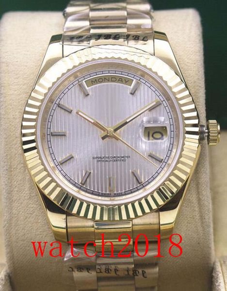 

Luxury Watch Gold 40mm 228235 Stripe White Dial Automatic Fashion Brand Men's Watch Wristwatch