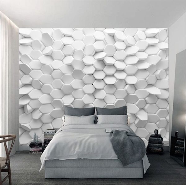 3D Vision Pentagon Irregular Ordinazione Wallpaper moderno personalizzato La nuova figura astratta geometrica Wallpaper murale per soggiorno