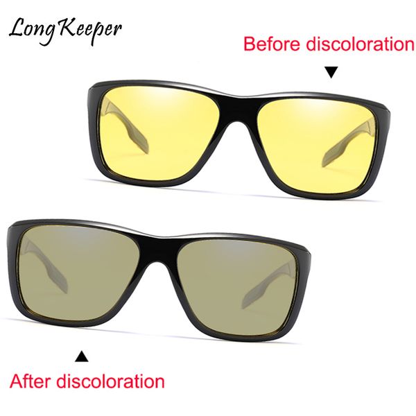 

longkeeper night vision pchromic driving sunglasses men brand designer fashion chameleon polarized sunglasses women men, White;black