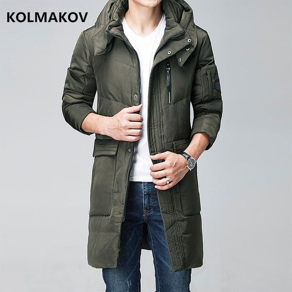 

2018 men's down coat winter fashion down jacket men hooded thicken white duck jakcets men black and green size m-xxxl