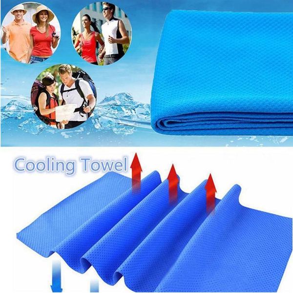 

wholesale-towel outdoor cooling scarf summer heat stroke exercise cool dry quick soft breathable cooling towel gga122 120pcs, Blue;black