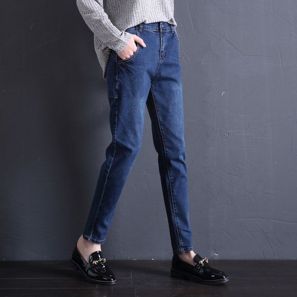 

slim jeans for women autumn skinny high waist jeans woman denim pencil pants stretch waist women pants feminina, Blue