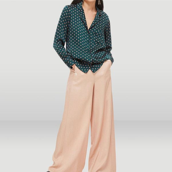 

work business elegant shirt women loose long sleeved turn down collar green fashion office ladies blouses casual 2018, White