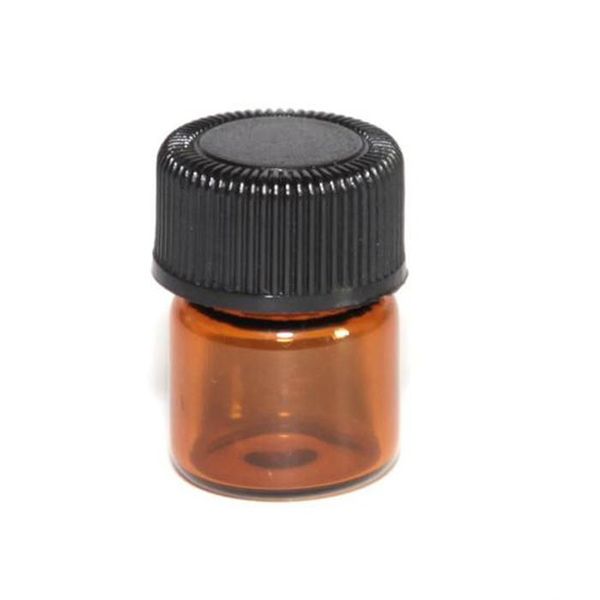 

2000pcs/lot small sample vials mini amber glass bottles for essential oil perfume 2ml refillable bottles with orifice reducer cap ship