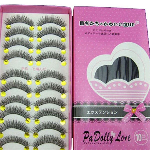 

new japanese style black 10 pairs high-quality eyelashes make up thick mink eyelashes makeup extension tools drop shipping