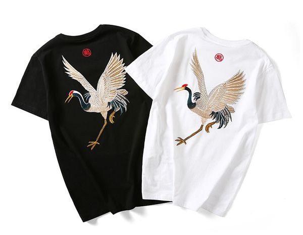 

Мужские вышитые футболки, летние короткими рукавами Tops, повседневная одежда, китайский стиль модной улице хип-хоп Tee, R1M810TS-13