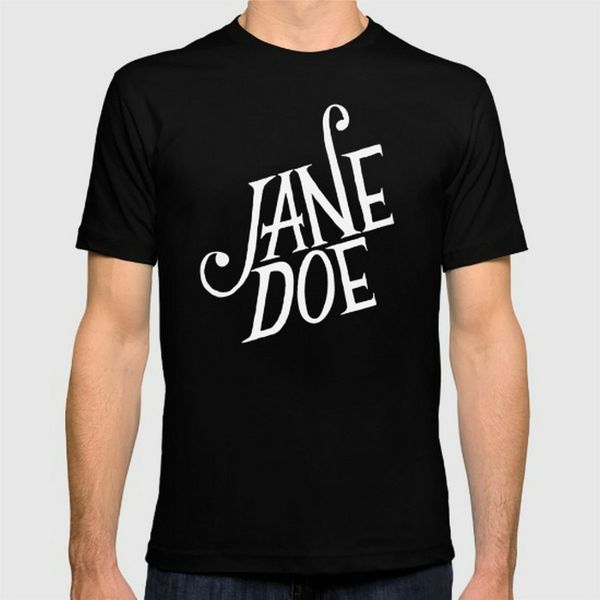 

new fashion jane doe printing man t-shirt cotton o neck mens short sleeve mens tshirt male tees wholesale, White;black