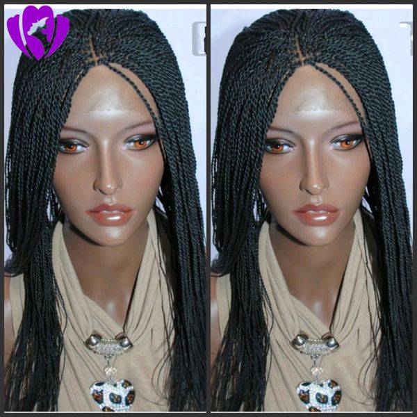 

gorgeous senegalese twist wig synthetic lace front wig color 1b #2 #4 blonde braided wig for black women 10-30inches stock