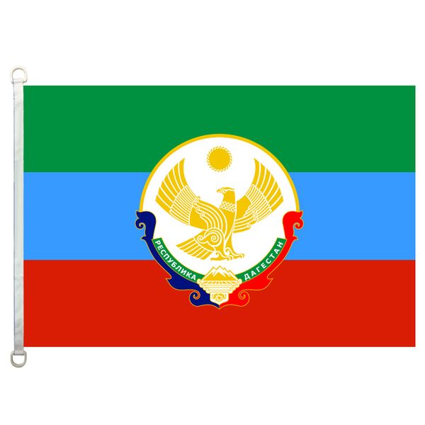 

good flag]dagestan coat of arms flags banner 3x5ft-90x150cm 100% polyester country flags, 110gsm warp knitted fabric outdoor flag