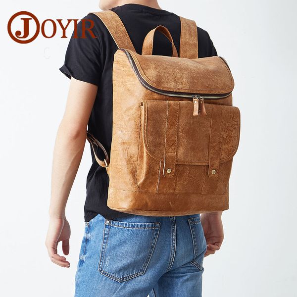 

joyir designer genuine leather men backpack male travel backpack school bag men lapbackpacks pocket casual masculina