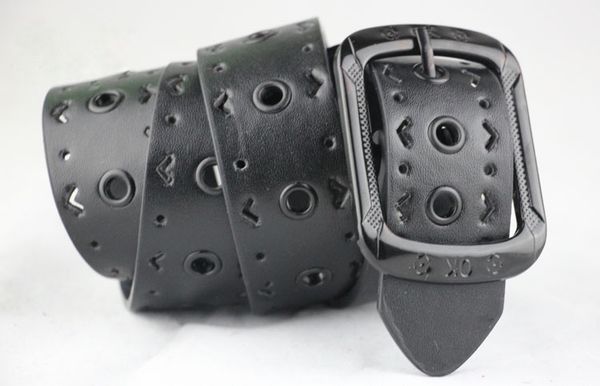 

punk style ladies hollow design delicate pu faux leather belt alloy buckle strap luxury men women belts hip hop, Black;brown