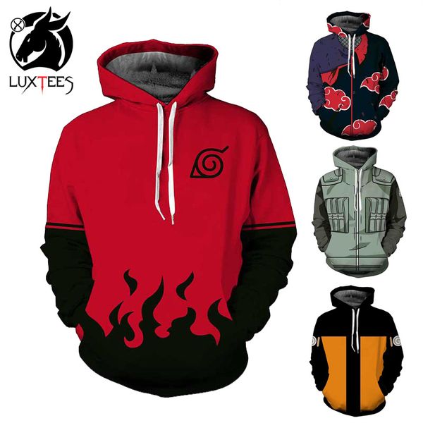 

naruto hoodies boruto jacket men 3d hoodie akatsuki coat uchiha itach cosplay costume kakashi sweatshirt luxtees, Black