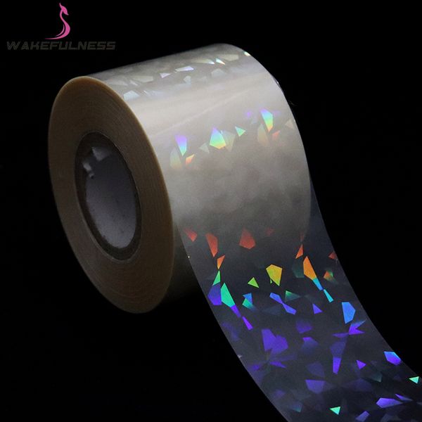 

120m*4cm rainbow starry sky nail foils holographic nail art transfer sticker transparent laser decals manicure accessories, Black