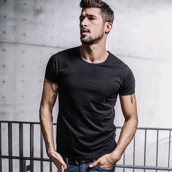 

Summer Mens Casual T Shirts Brand Clothing Man's Wear Short Sleeve Slim T-Shirts Tops Tees Plus Size