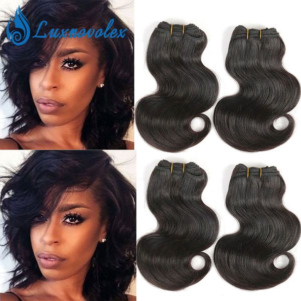 Peruvian Body Wave 4 Bundles 8 Inch Short Human Hair Extensions 8a