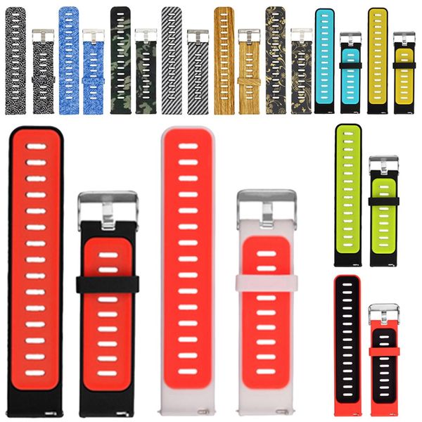 

2018 new 22mm universal strap for wami watch silicone two-color printing replacement wristband fashion color 22mm watch strap, Black;brown